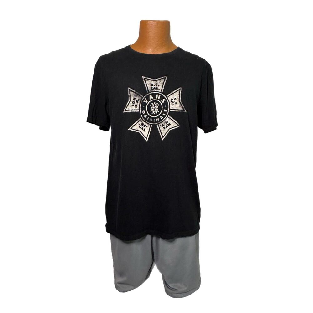 C22 VANS "Off the Wall" Black Men's T-shirt, Large, Pre-owned
